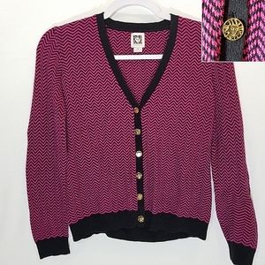 Anne Klein, Chevron, Cardigan, Size small